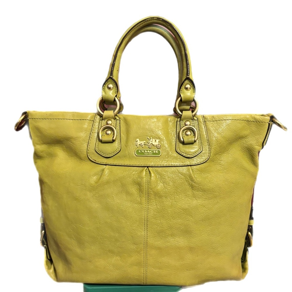 Coach Madison Julianne Green Leather Hand Bag